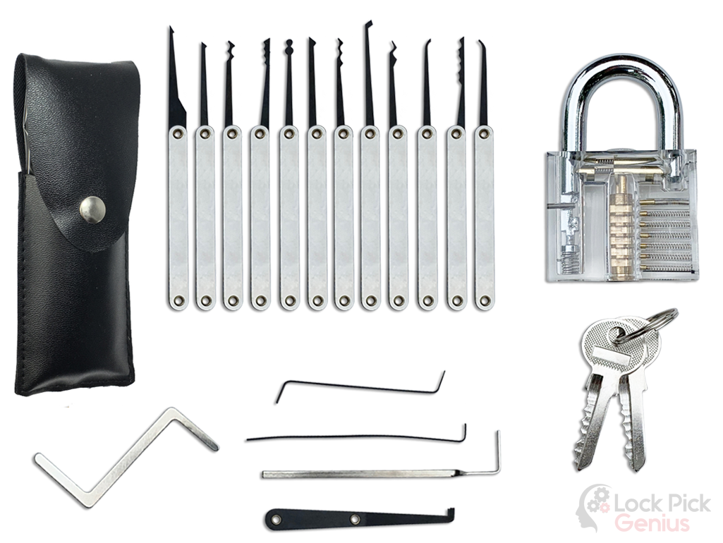 Forenzics 17 piece lock pick set with practice lock