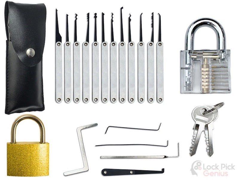Metal handel lock pick set with training practice locks review