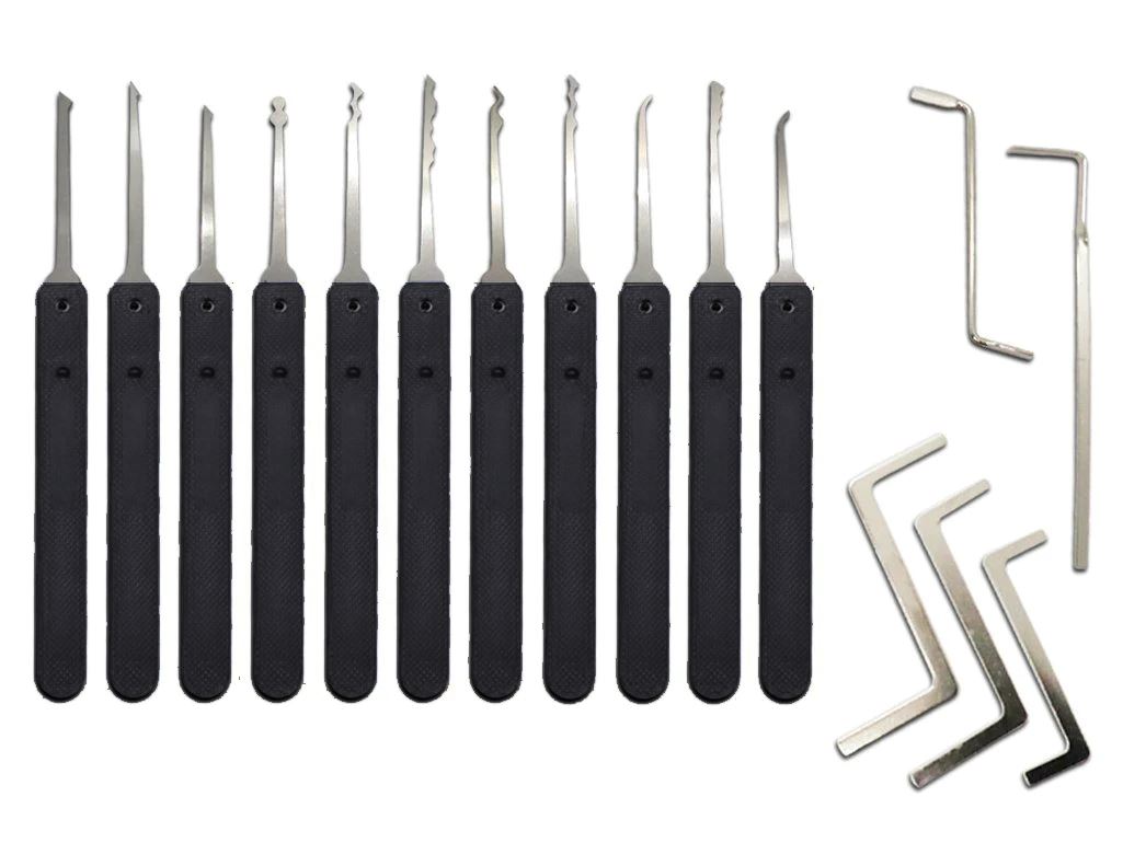 Forenzics 17 Piece Blue Lock Pick Set with 1 Practice Lock Lock Pick Set lockpickgenius