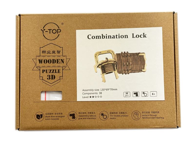 Wooden Combination Lock 3D Puzzle Wooden Puzzle lockpickgenius
