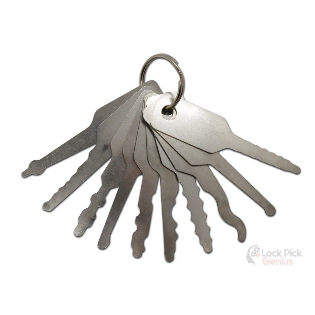 10 Piece Stainless Steel Jiggler Key Set Lock Pick Set lockpickgenius