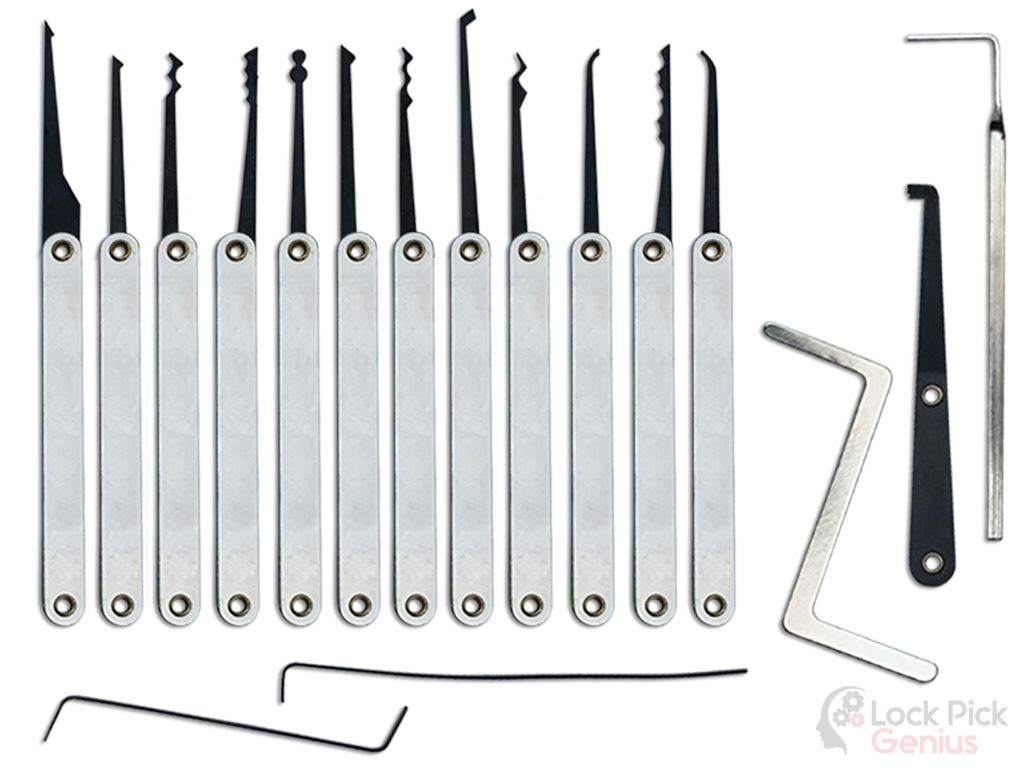 1 Wallet Size Lock Pick Set 5pcs tools with 10 in1 Multitool