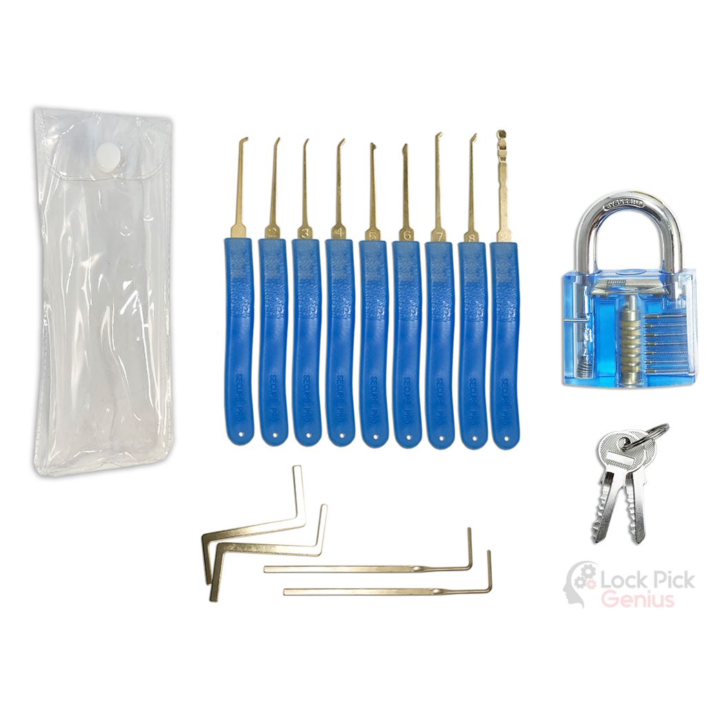 Forenzics™ Full 13 Piece Lock Pick Set with 1 Practice Lock in Clear Case