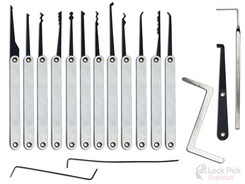 Complete 17 Piece Lock Pick Set with Practice Padlocks and Keys
