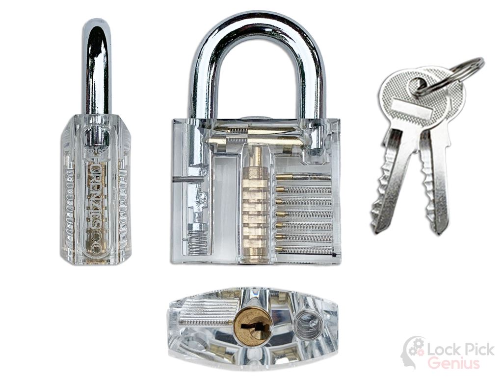 31 Pieces Lock Pick Set w/2 Transparent Training Lock,24 PCS Stainless  Steel Lock Picking