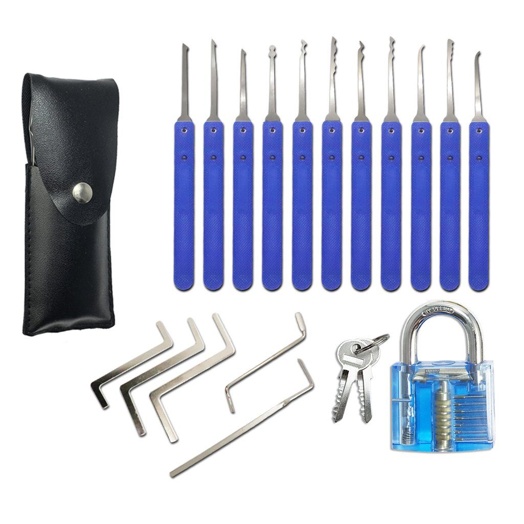 Forenzics 17 Piece Professional Lock Pick Set with 1 Practice Lock Lock Pick Set lockpickgenius