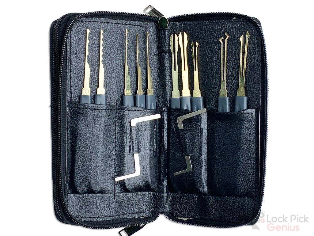 Lock Pick Tools in Protective Leather Wallet for Lock Pick Training