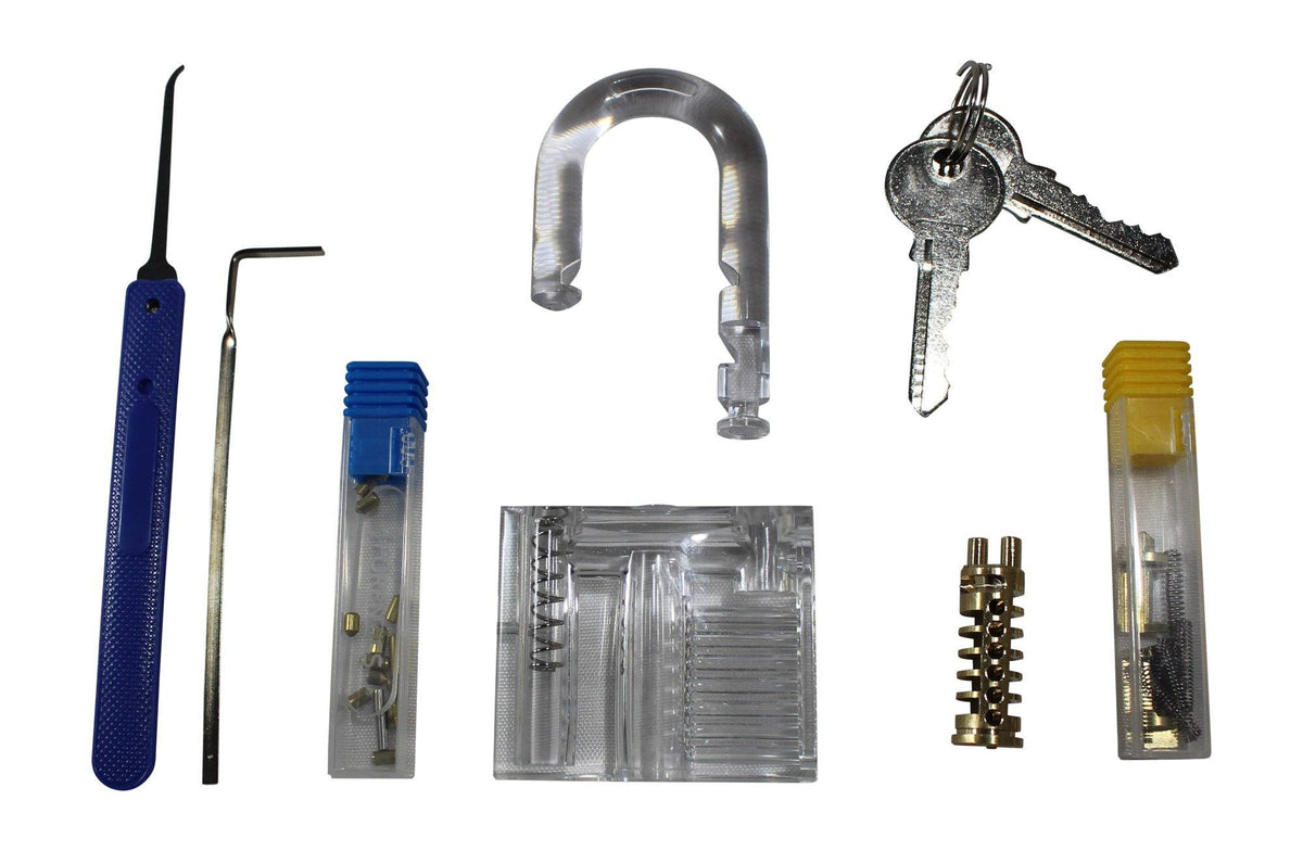 Birdseye View of DIY Padlock Kit for Lock Pick Training