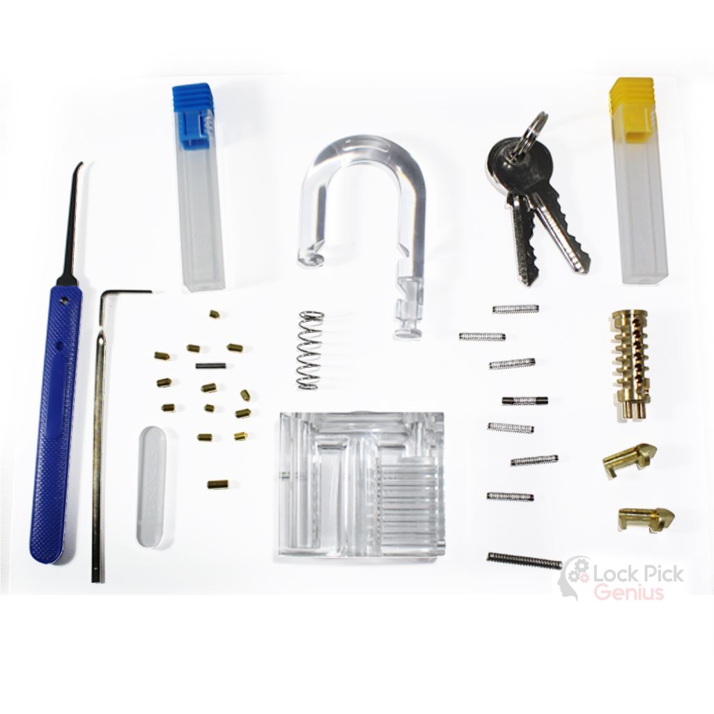 DIY Padlock Kit Full Lock Pick Training Equipped with Clear Lock and Other Tools