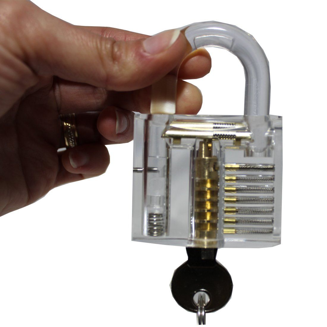 Woman Holding DIY Padlock with Keys
