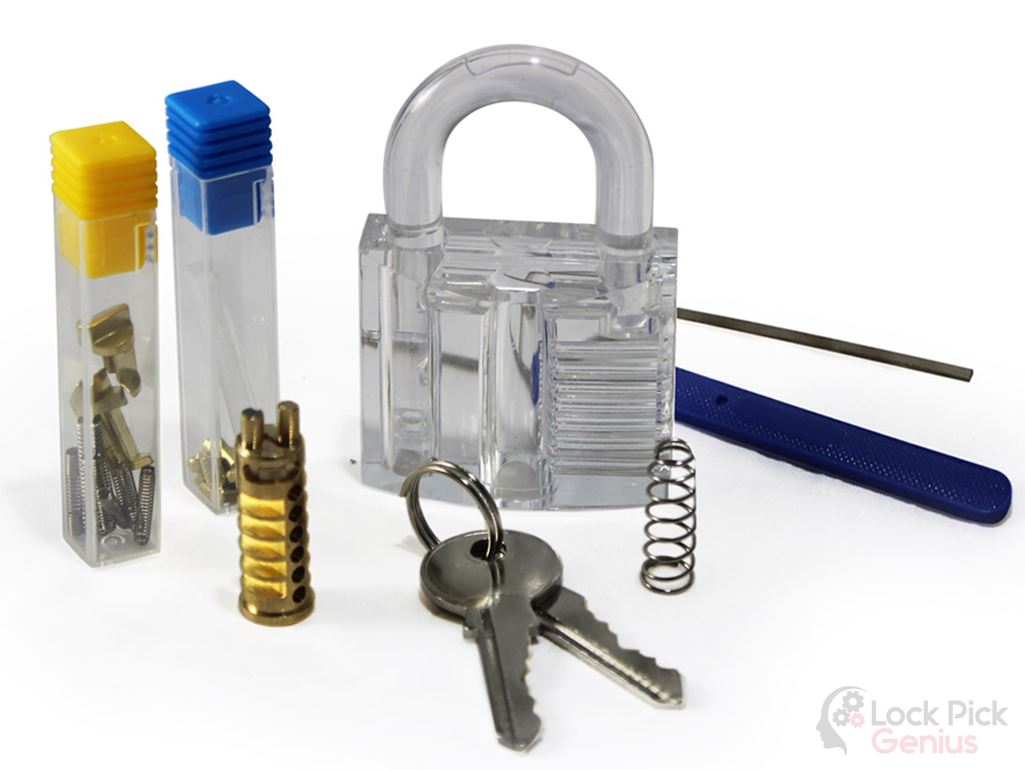 Clear DIY Padlock Kit Lock Picking Practice Set