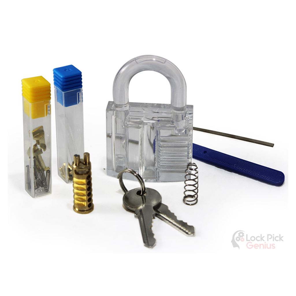 DIY Padlock Kit Full Lock Pick Training Equipped with Clear Lock and Other Tools