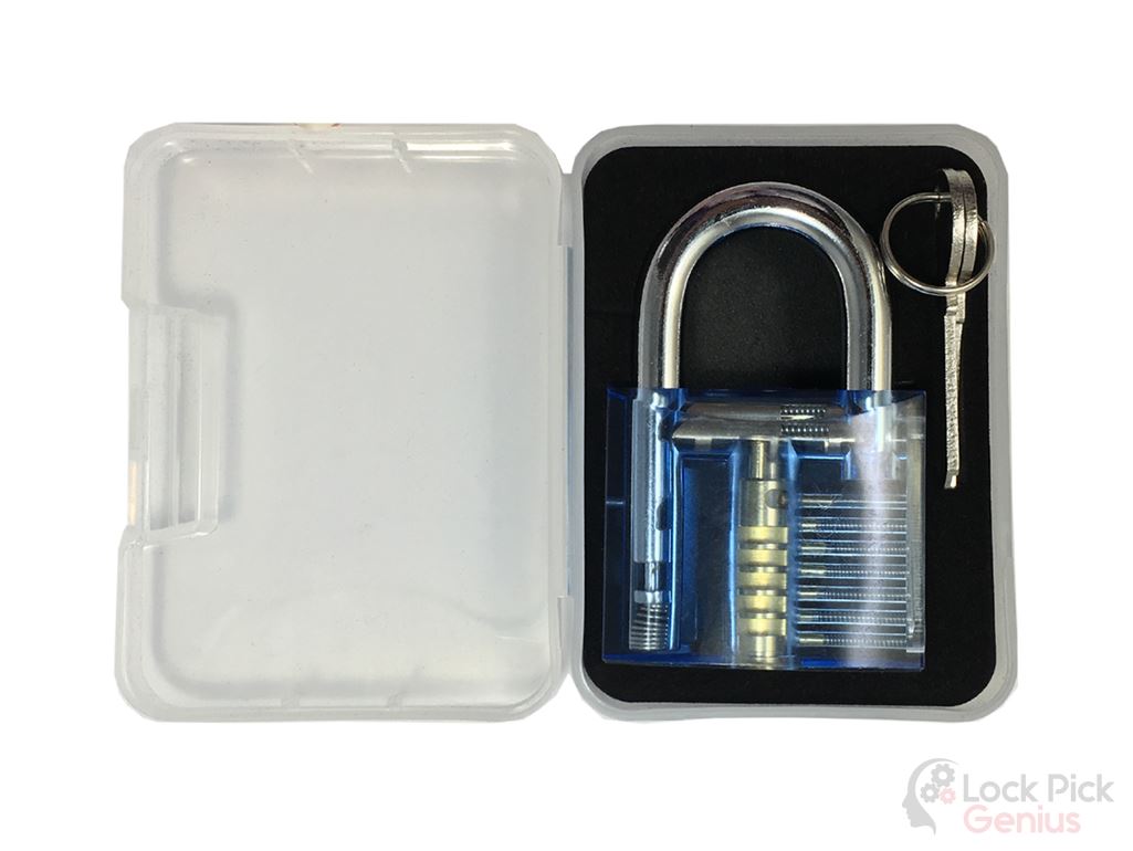 Blue Transparent Lock Pick Practice Lock in Plastic Casing