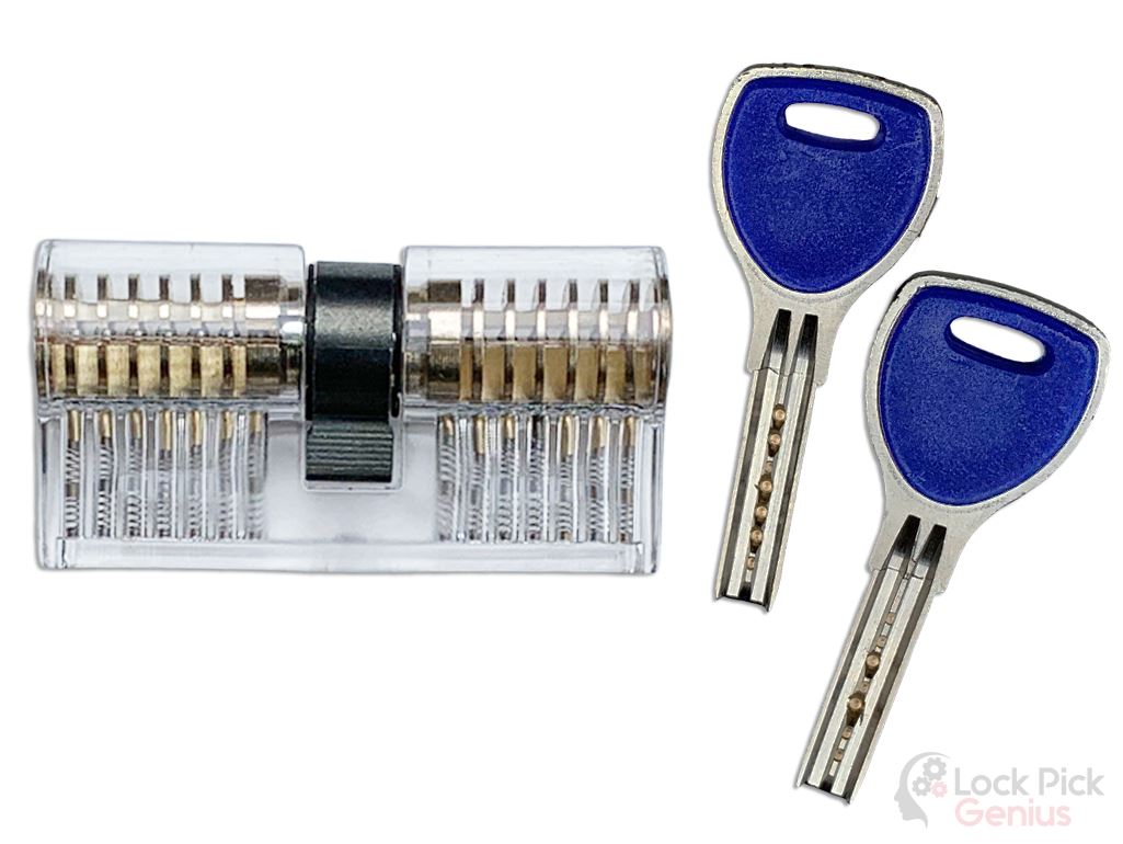 Clear 7 Pin Dimple Commercial Cylinder Lock for Lock Pick Practicing