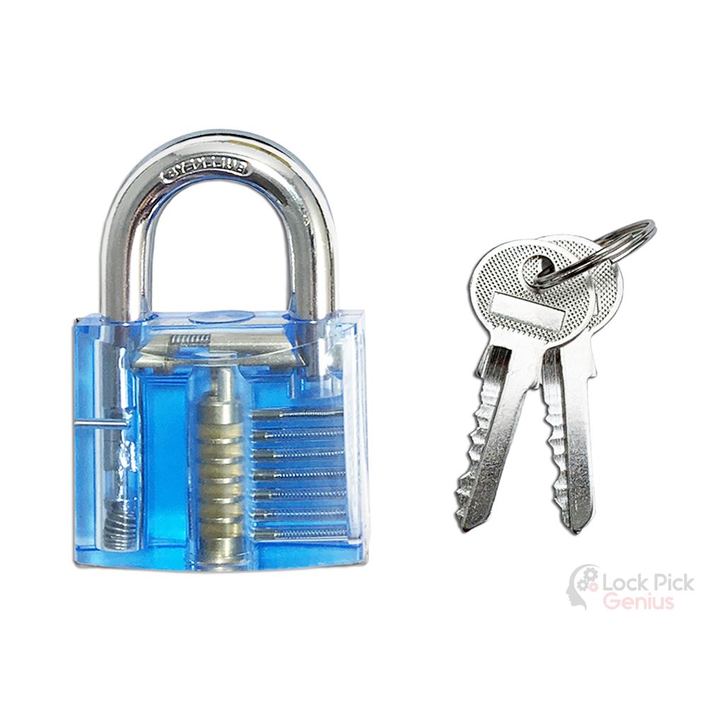 Transparent Tumbler Blue Padlock for Lock Manipulation Practice