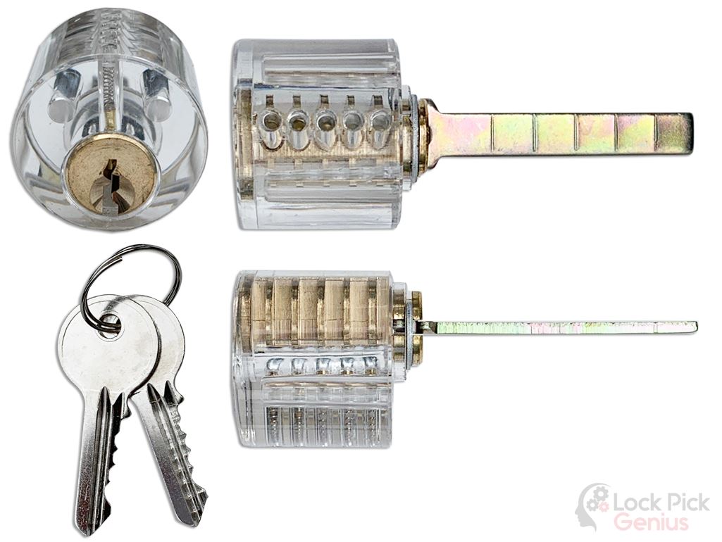 See Through Tumbler Clear Rim Cylinder Lock for Lock Pick Training